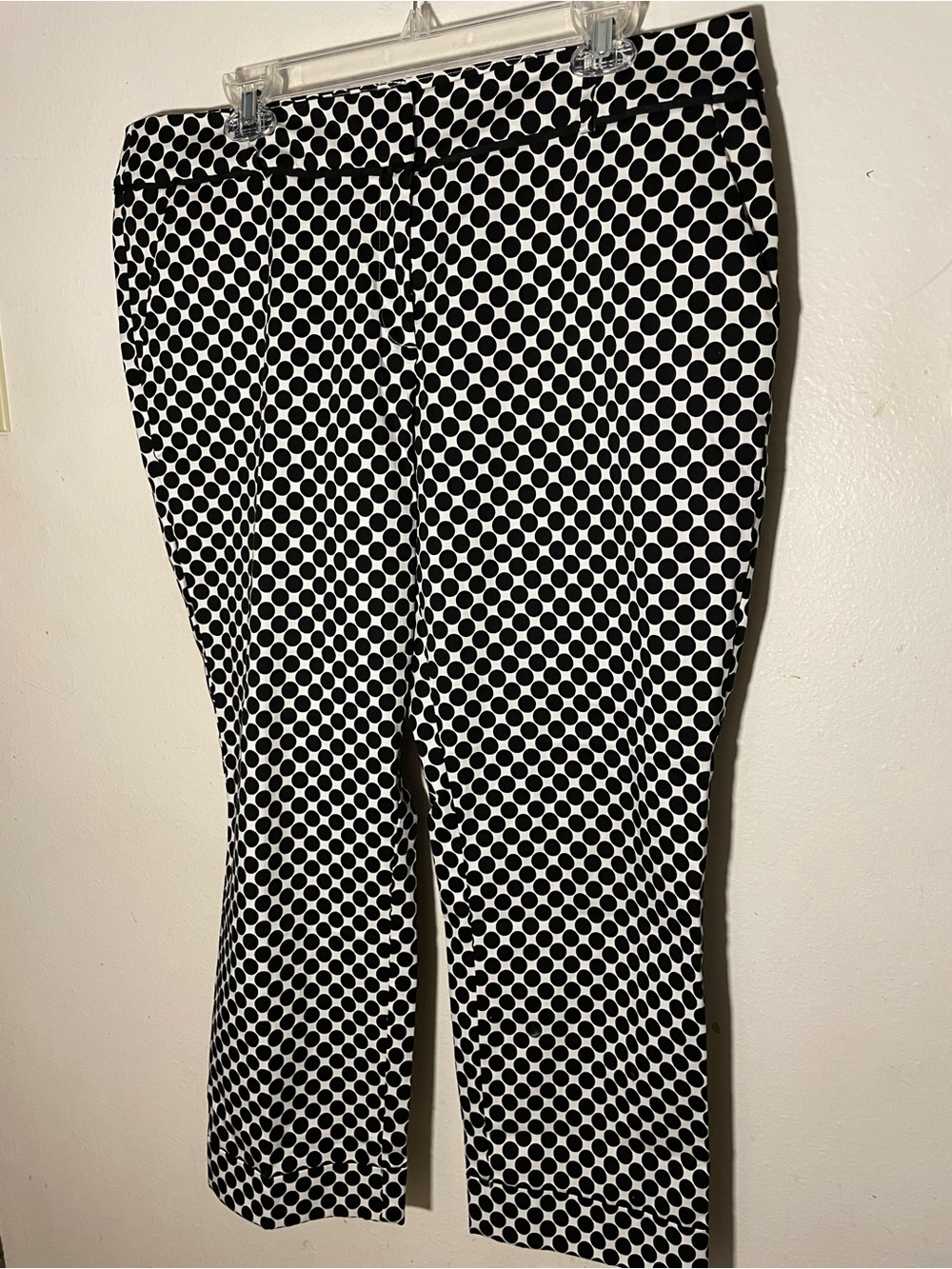 Black & White Polka Dot Cropped Pants